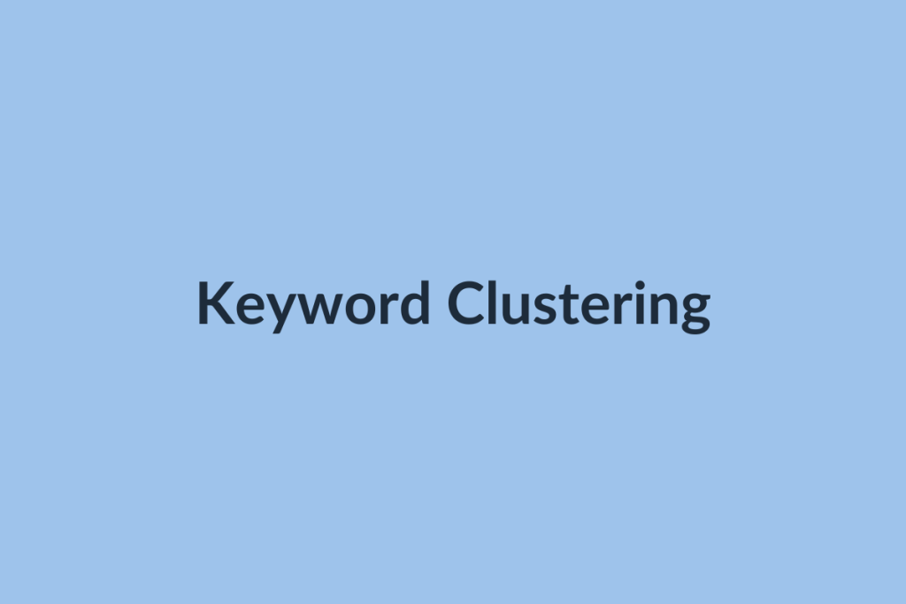 Keyword Clustering for therapists